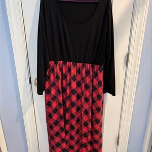 Black and Red Checkered Women's Dress
